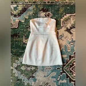 ALICE + OLIVIA: WHITE MINI DRESS, STRAPLESS (2019) - WORN ONCE